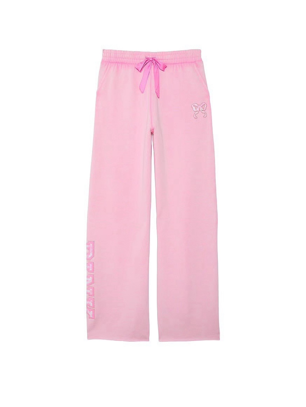 New! PINK X LoveShackFancy Wide leg Sweatpants Pink Size Small 57333